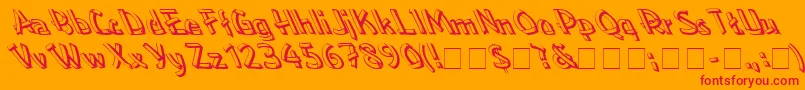 フォントLowealefty – オレンジの背景に赤い文字