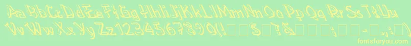 Lowealefty-fontti – keltaiset fontit vihreällä taustalla