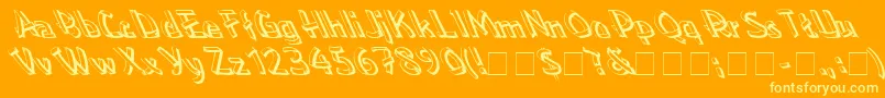 フォントLowealefty – オレンジの背景に黄色の文字