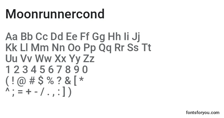 Fuente Moonrunnercond - alfabeto, números, caracteres especiales