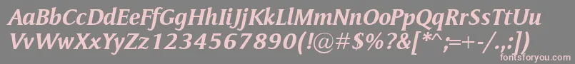 フォントMementoBolditalic – 灰色の背景にピンクのフォント