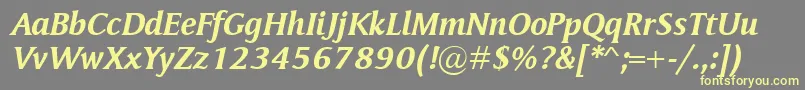 MementoBolditalic Font – Yellow Fonts on Gray Background