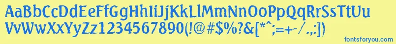 SeagullantiqueRegular Font – Blue Fonts on Yellow Background