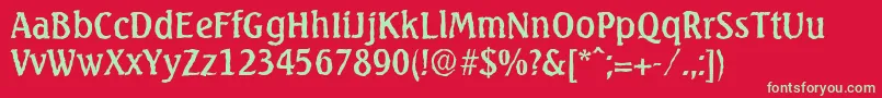 SeagullantiqueRegular Font – Green Fonts on Red Background