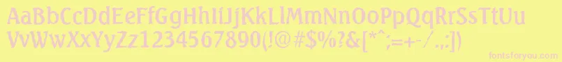 SeagullantiqueRegular-Schriftart – Rosa Schriften auf gelbem Hintergrund