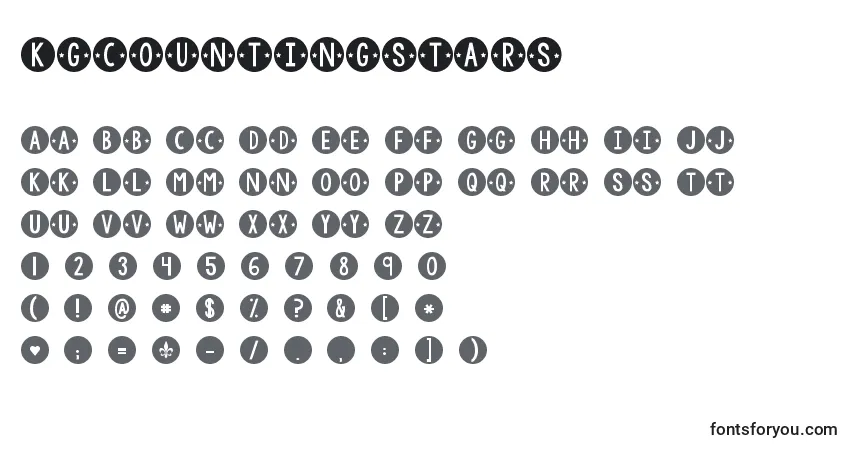 A fonte Kgcountingstars – alfabeto, números, caracteres especiais