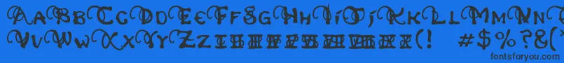 フォントPhexometaRegular – 黒い文字の青い背景