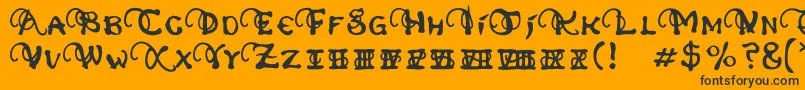 Шрифт PhexometaRegular – чёрные шрифты на оранжевом фоне