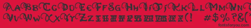 フォントPhexometaRegular – 赤い背景に黒い文字