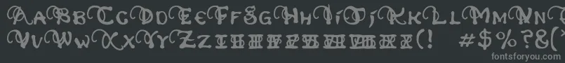 フォントPhexometaRegular – 黒い背景に灰色の文字