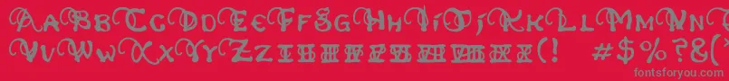 フォントPhexometaRegular – 赤い背景に灰色の文字