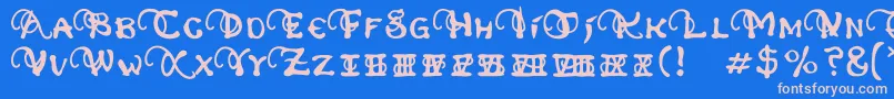PhexometaRegular Font – Pink Fonts on Blue Background