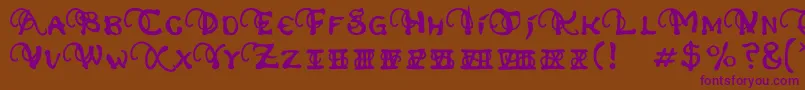 PhexometaRegular Font – Purple Fonts on Brown Background