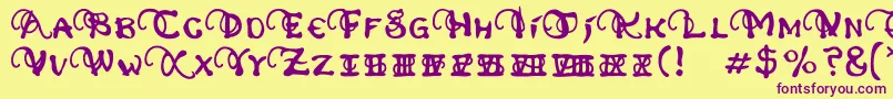 PhexometaRegular Font – Purple Fonts on Yellow Background