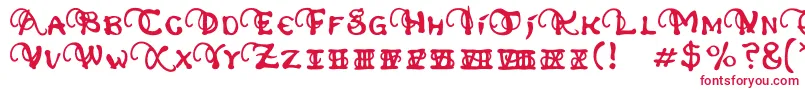 フォントPhexometaRegular – 白い背景に赤い文字