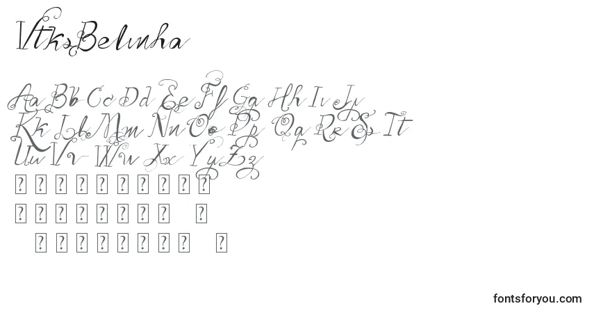 Schriftart VtksBelinha – Alphabet, Zahlen, spezielle Symbole