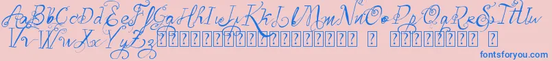 VtksBelinha Font – Blue Fonts on Pink Background