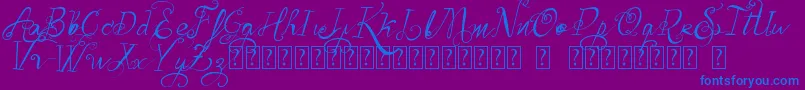 VtksBelinha-Schriftart – Blaue Schriften auf violettem Hintergrund