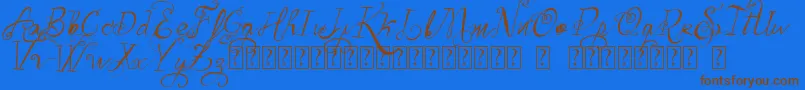 VtksBelinha Font – Brown Fonts on Blue Background