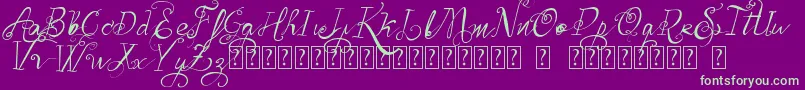 VtksBelinha Font – Green Fonts on Purple Background