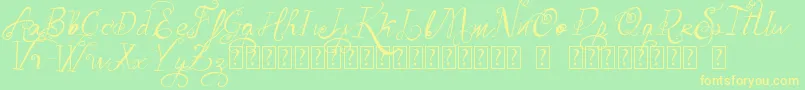 VtksBelinha Font – Yellow Fonts on Green Background