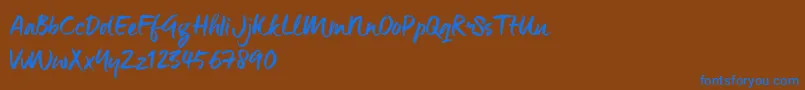ManeoTrial Font – Blue Fonts on Brown Background