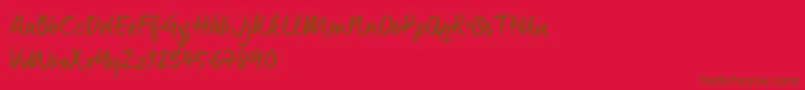 ManeoTrial Font – Brown Fonts on Red Background