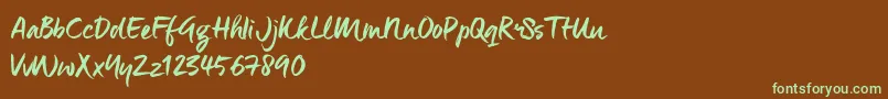 ManeoTrial Font – Green Fonts on Brown Background