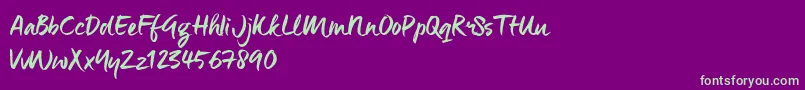 ManeoTrial Font – Green Fonts on Purple Background