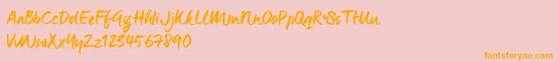 ManeoTrial Font – Orange Fonts on Pink Background