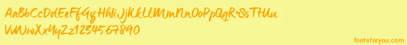 ManeoTrial Font – Orange Fonts on Yellow Background