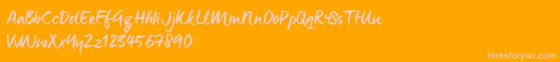 ManeoTrial Font – Pink Fonts on Orange Background