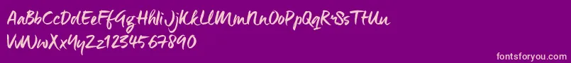ManeoTrial Font – Pink Fonts on Purple Background