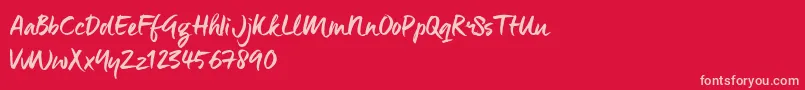 ManeoTrial Font – Pink Fonts on Red Background