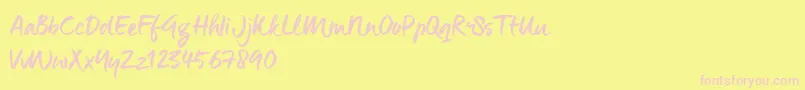 ManeoTrial Font – Pink Fonts on Yellow Background