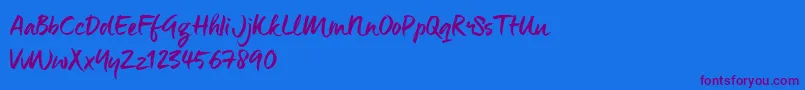 ManeoTrial Font – Purple Fonts on Blue Background