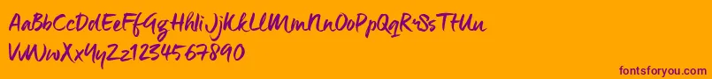 ManeoTrial Font – Purple Fonts on Orange Background