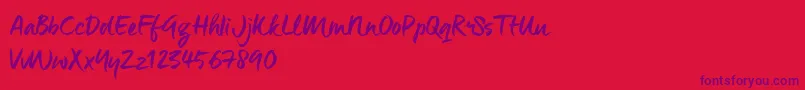 ManeoTrial Font – Purple Fonts on Red Background