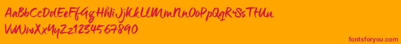 ManeoTrial Font – Red Fonts on Orange Background