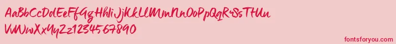 ManeoTrial Font – Red Fonts on Pink Background