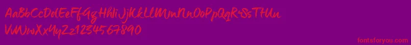 ManeoTrial Font – Red Fonts on Purple Background