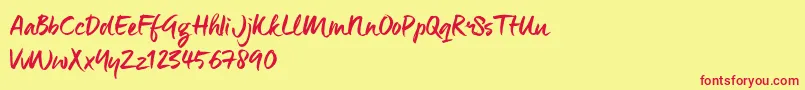 ManeoTrial Font – Red Fonts on Yellow Background