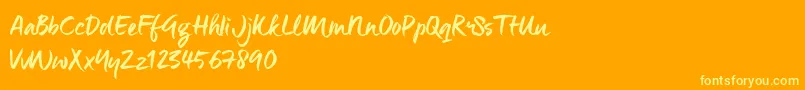 ManeoTrial-fontti – keltaiset fontit oranssilla taustalla