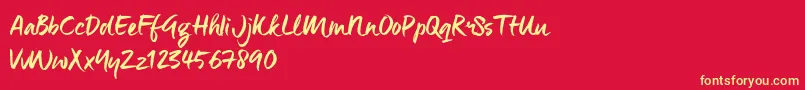 ManeoTrial Font – Yellow Fonts on Red Background