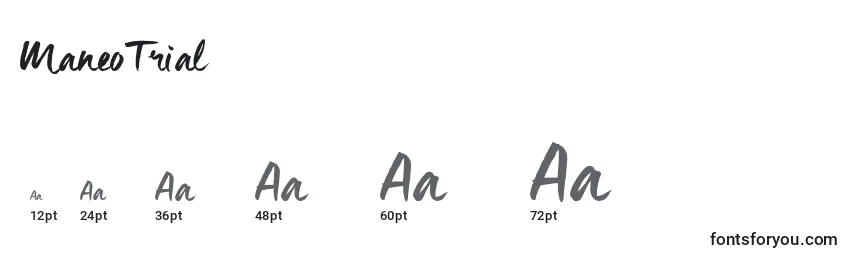 ManeoTrial Font Sizes