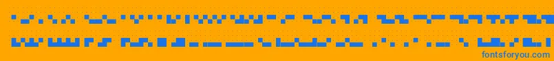 Dots6.0-Schriftart – Blaue Schriften auf orangefarbenem Hintergrund