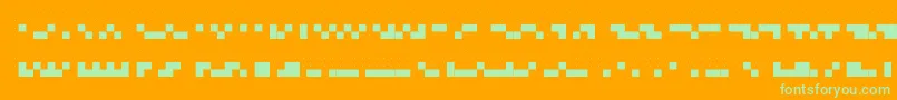 Dots6.0-Schriftart – Grüne Schriften auf orangefarbenem Hintergrund