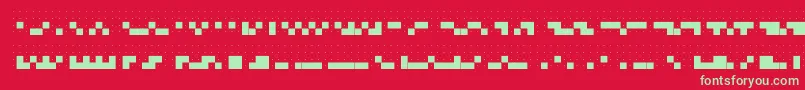 Fonte Dots6.0 – fontes verdes em um fundo vermelho