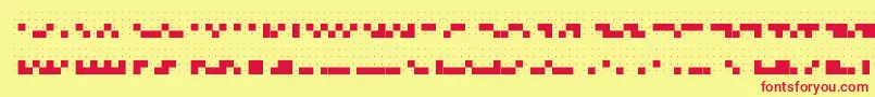 Dots6.0-fontti – punaiset fontit keltaisella taustalla