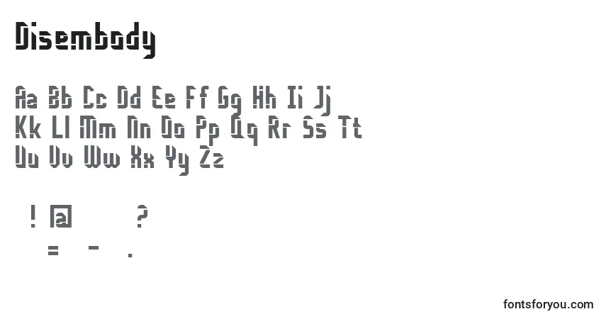 Fuente Disembody - alfabeto, números, caracteres especiales